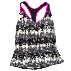 ZeroXposur UPF 30 Active Tank Top‎ Sleeveless Athletic Black White Pink Size 12